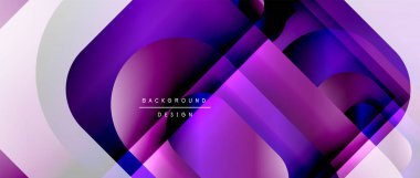 Çizgiler ve modern formlarla vektör geometrik arkaplan. Soyut yuvarlak şekiller, gölge ve ışık efektleri ile akışkan eğimli