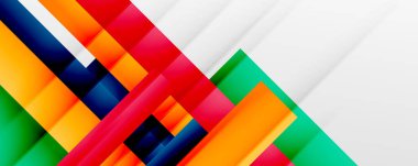 Gölge çizgileri, modern formlar, dikdörtgenler, kareler ve akışkan eğimlere sahip geometrik soyut arkaplanlar. Parlak renkli çizgiler serin arkaplanlar