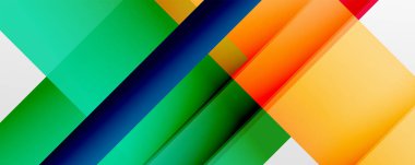 Gölge çizgileri, modern formlar, dikdörtgenler, kareler ve akışkan eğimlere sahip geometrik soyut arkaplanlar. Parlak renkli çizgiler serin arkaplanlar