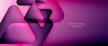 Üçgen geometrik soyut arkaplanı şekillendirir. Üç boyutlu gölge efektleri ve sıvı eğimleri. Metin mesajınız için modern üstüste bindirme formları duvar kağıdı