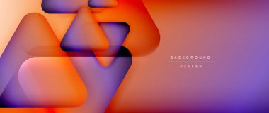 Üçgen geometrik soyut arkaplanı şekillendirir. Üç boyutlu gölge efektleri ve sıvı eğimleri. Metin mesajınız için modern üstüste bindirme formları duvar kağıdı