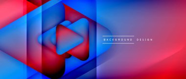 Üçgen geometrik soyut arkaplanı şekillendirir. Üç boyutlu gölge efektleri ve sıvı eğimleri. Metin mesajınız için modern üstüste bindirme formları duvar kağıdı