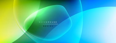 Vektör soyut arkaplan - sıvı kabarcıklar, gölgeler ve ışık efektleri ile sıvı gradyan şekiller. Metin için parlak tasarım şablonu