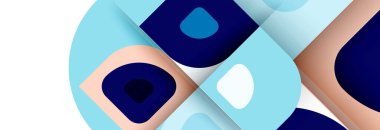 Soyut yuvarlak şekiller ve gölge efektleri tekrarlanan vektör modern geometrik arkaplan kümesi