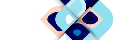 Soyut yuvarlak şekiller ve gölge efektleri tekrarlanan vektör modern geometrik arkaplan kümesi