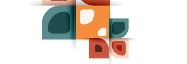 Soyut yuvarlak şekiller ve gölge efektleri tekrarlanan vektör modern geometrik arkaplan kümesi