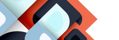 Soyut yuvarlak şekiller ve gölge efektleri tekrarlanan vektör modern geometrik arkaplan kümesi