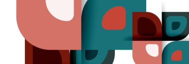 Soyut yuvarlak şekiller ve gölge efektleri tekrarlanan vektör modern geometrik arkaplan kümesi