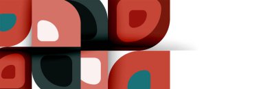 Soyut yuvarlak şekiller ve gölge efektleri tekrarlanan vektör modern geometrik arkaplan kümesi