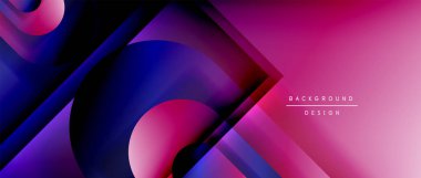 Çizgiler ve modern formlarla vektör geometrik arkaplan. Soyut yuvarlak şekiller, gölge ve ışık efektleri ile akışkan eğimli