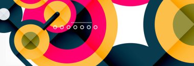 Kapaklar, afişler, el ilanları ve posterler ve diğer şablonlar için çemberler ve çizgiler soyut arkaplan