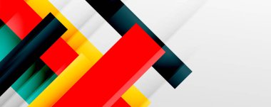 Gölge çizgileri, modern formlar, dikdörtgenler, kareler ve akışkan eğimlere sahip geometrik soyut arkaplanlar. Parlak renkli çizgiler serin arkaplanlar