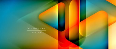 Üçgen geometrik soyut arkaplanı şekillendirir. Üç boyutlu gölge efektleri ve sıvı eğimleri. Metin mesajınız için modern üstüste bindirme formları duvar kağıdı