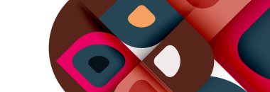 Soyut yuvarlak şekiller ve gölge efektleri tekrarlanan vektör modern geometrik arkaplan kümesi