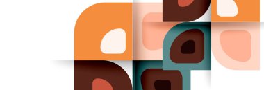 Soyut yuvarlak şekiller ve gölge efektleri tekrarlanan vektör modern geometrik arkaplan kümesi