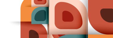 Soyut yuvarlak şekiller ve gölge efektleri tekrarlanan vektör modern geometrik arkaplan kümesi