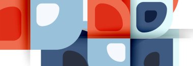 Soyut yuvarlak şekiller ve gölge efektleri tekrarlanan vektör modern geometrik arkaplan kümesi