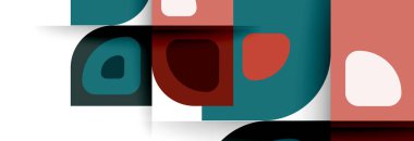 Soyut yuvarlak şekiller ve gölge efektleri tekrarlanan vektör modern geometrik arkaplan kümesi