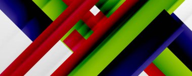 Gölge çizgileri, modern formlar, dikdörtgenler, kareler ve akışkan eğimlere sahip geometrik soyut arkaplanlar. Parlak renkli çizgiler serin arkaplanlar