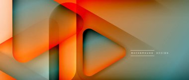 Üçgen geometrik soyut arkaplanı şekillendirir. Üç boyutlu gölge efektleri ve sıvı eğimleri. Metin mesajınız için modern üstüste bindirme formları duvar kağıdı