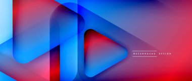 Üçgen geometrik soyut arkaplanı şekillendirir. Üç boyutlu gölge efektleri ve sıvı eğimleri. Metin mesajınız için modern üstüste bindirme formları duvar kağıdı