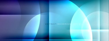 Vektör soyut arkaplan - gölgeler ve ışık efektleri ile sıvı gradyanı üzerinde daire ve çapraz çapraz. Metin için tekno ya da ticari parlak tasarım şablonları