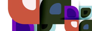 Soyut yuvarlak şekiller ve gölge efektleri tekrarlanan vektör modern geometrik arkaplan kümesi