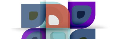 Soyut yuvarlak şekiller ve gölge efektleri tekrarlanan vektör modern geometrik arkaplan kümesi