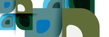 Soyut yuvarlak şekiller ve gölge efektleri tekrarlanan vektör modern geometrik arkaplan kümesi