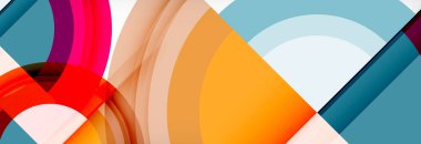 Yuvarlak şekiller, üçgenler ve daireler. Modern soyut arkaplan