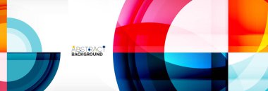 Yuvarlak şekiller, üçgenler ve daireler. Modern soyut arkaplan