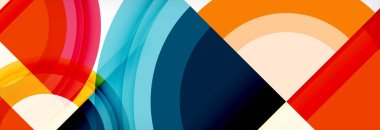 Yuvarlak şekiller, üçgenler ve daireler. Modern soyut arkaplan