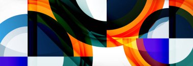 Yuvarlak şekiller, üçgenler ve daireler. Modern soyut arkaplan