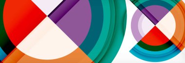 Yuvarlak şekiller, üçgenler ve daireler. Modern soyut arkaplan