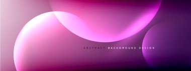 Vektör soyut arka plan sıvı baloncuk daireleri, gölgeler ve ışık efektleri ile sıvı gradyan. Metin için parlak tasarım şablonları