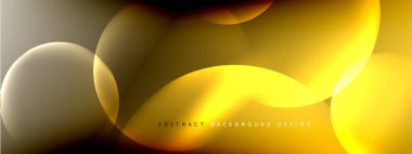 Vektör soyut arka plan sıvı baloncuk daireleri, gölgeler ve ışık efektleri ile sıvı gradyan. Metin için parlak tasarım şablonları