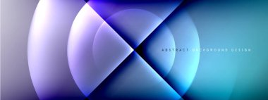Vektör soyut arkaplan - gölgeler ve ışık efektleri ile sıvı gradyanı üzerinde daire ve çapraz çapraz. Metin için tekno ya da ticari parlak tasarım şablonları