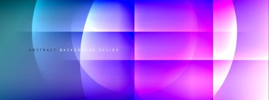 Vektör soyut arkaplan - gölgeler ve ışık efektleri ile sıvı gradyanı üzerinde daire ve çapraz çapraz. Metin için tekno ya da ticari parlak tasarım şablonları