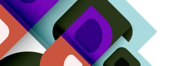 Soyut yuvarlak şekiller ve gölge efektleri tekrarlanan vektör modern geometrik arkaplan kümesi