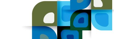 Soyut yuvarlak şekiller ve gölge efektleri tekrarlanan vektör modern geometrik arkaplan kümesi