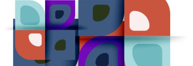 Soyut yuvarlak şekiller ve gölge efektleri tekrarlanan vektör modern geometrik arkaplan kümesi