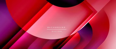 Çizgiler ve modern formlarla vektör geometrik arkaplan. Soyut yuvarlak şekiller, gölge ve ışık efektleri ile akışkan eğimli