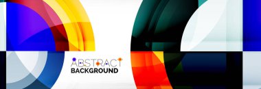 Yuvarlak şekiller, üçgenler ve daireler. Modern soyut arkaplan