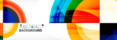 Yuvarlak şekiller, üçgenler ve daireler. Modern soyut arkaplan