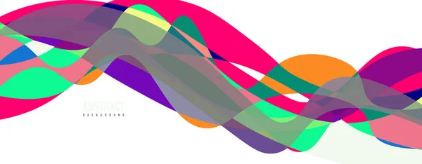 流体波のカラフルな抽象的な背景。ダイナミックカラフルな鮮やかなベクターデザイン — ストックベクタ