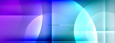 Vektör soyut arkaplan - gölgeler ve ışık efektleri ile sıvı gradyanı üzerinde daire ve çapraz çapraz. Metin için tekno ya da ticari parlak tasarım şablonları