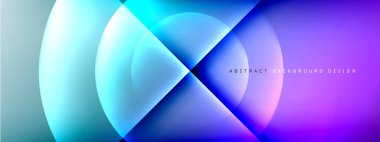 Vektör soyut arkaplan - gölgeler ve ışık efektleri ile sıvı gradyanı üzerinde daire ve çapraz çapraz. Metin için tekno ya da ticari parlak tasarım şablonları