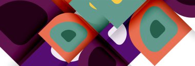 Soyut yuvarlak şekiller ve gölge efektleri tekrarlanan vektör modern geometrik arkaplan kümesi