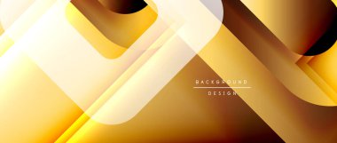 Çizgiler ve modern formlarla vektör geometrik arkaplan. Soyut yuvarlak şekiller, gölge ve ışık efektleri ile akışkan eğimli