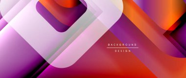 Çizgiler ve modern formlarla vektör geometrik arkaplan. Soyut yuvarlak şekiller, gölge ve ışık efektleri ile akışkan eğimli